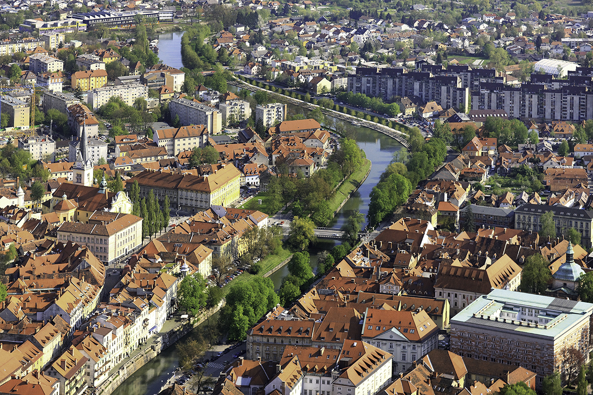 Central Ljubljana from above