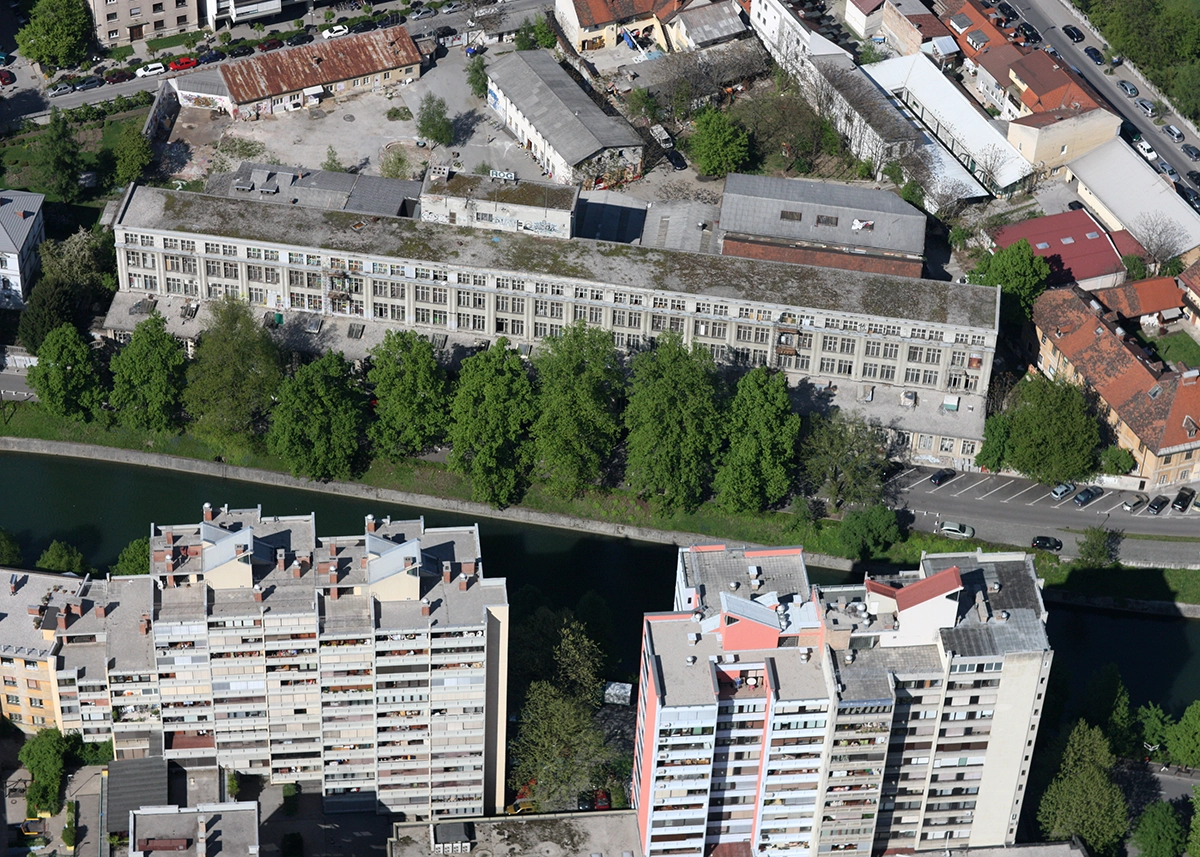 Rog and the Ljubljanica river from above